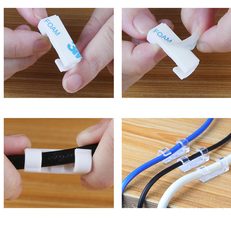 GlideHold® WireClamps 1+1 GRATIS: Självhäftande Enkel Kabelorganisation Trådklämmor