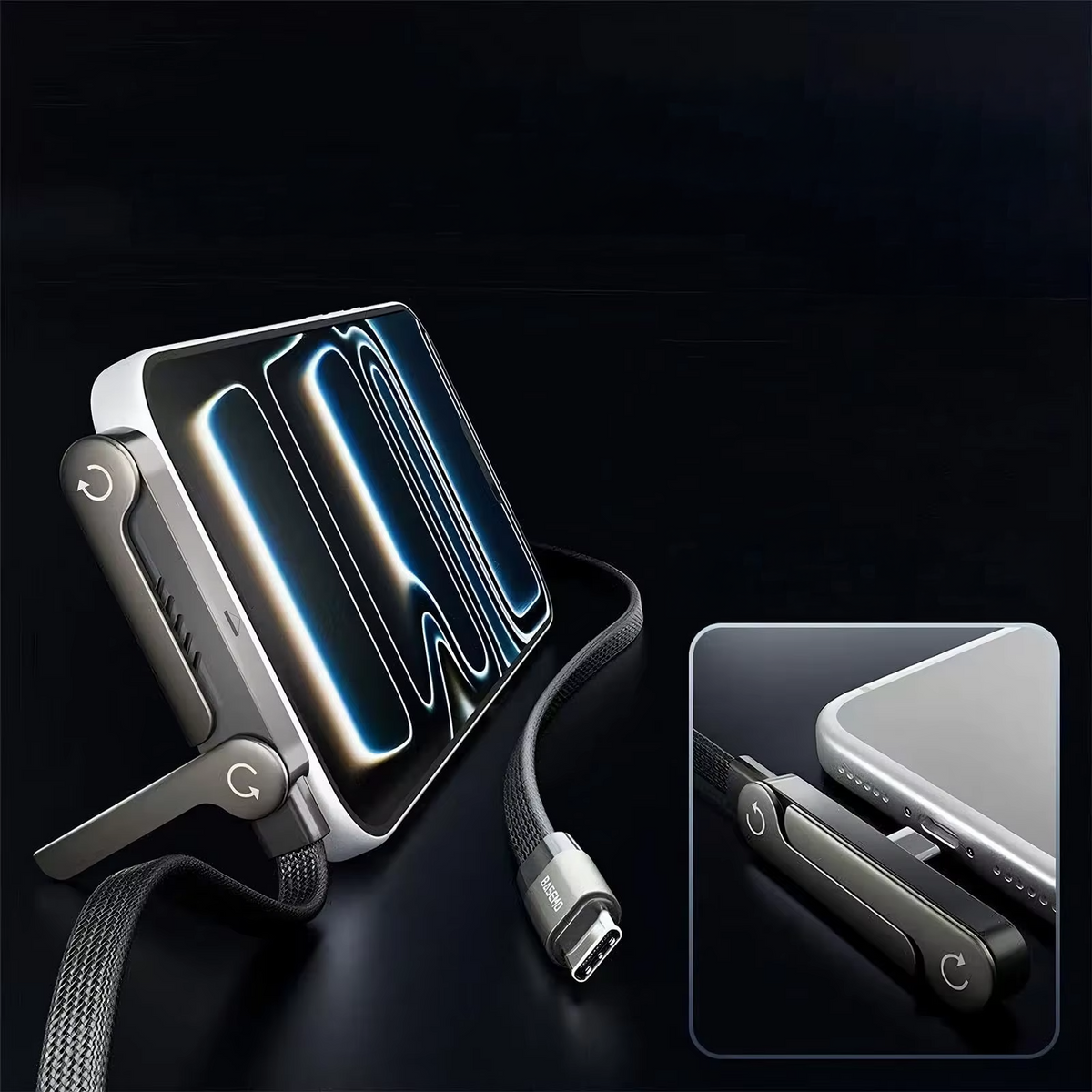 Holder360° StandCharger 1+1 GRATIS: 90-Graders Armbåge Snabb Laddning Ställ Laddare