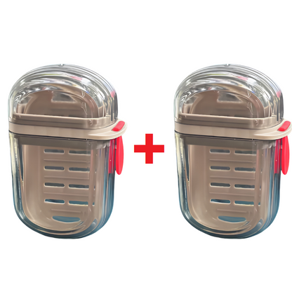GlideHold® SoapHolder 1+1 GRATIS: Premium Bärbar Resetvålhållare med Dräneringsbricka