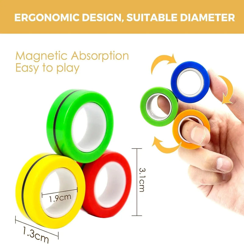 Kletshuts™ FidgetRing 1+1 GRATIS: Stressavlastande Fidget Magnetisk Snurrring Leksak