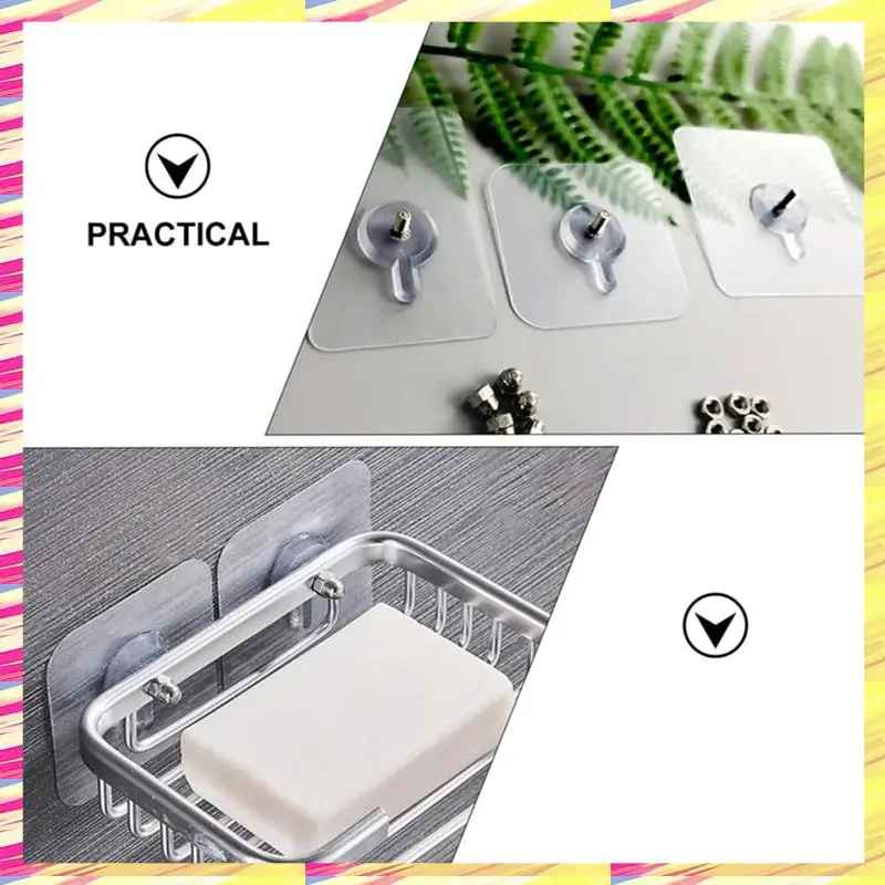 GlideHold® TransparentHook: Tung-Tjänstgöring Borrfri Montering Vägg Transparent Krok