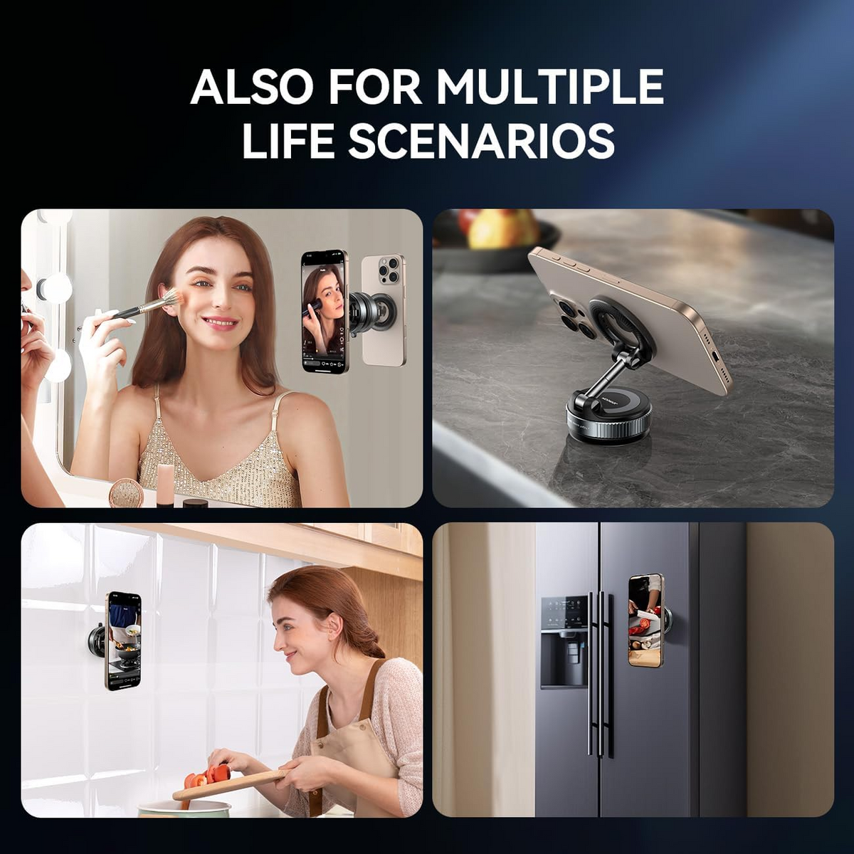Holder360° MagneticMount 1+1 GRATIS: Roterbart Vikbart Justerbart Universellt Telefon Magnetiskt Fäste