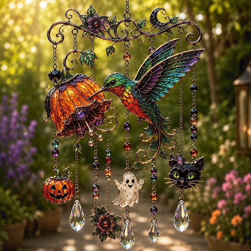 HalloweenChime - Spooky Seasonal Sun Catcher Charm Halloween Vindspel Dekor