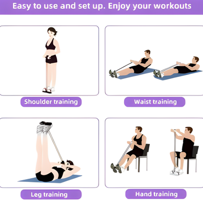 BandTrainer 1+1 GRATIS: Elastisk Lättanbära Fitnesspedalbandstränare