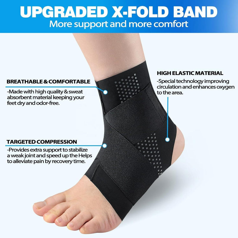 Happy™ AnkleSupport 1+1 GRATIS: Andningsbart Ankelkompressionssmärtlindring Hela Dagen Stöd