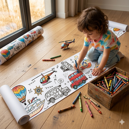 Kletshuts™ ColoringRolls 1+1 GRATIS: Barnens Kreativa DIY Pappersritning Och Färgläggningsrullar