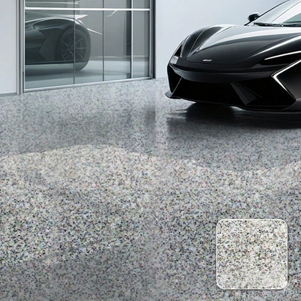 FloorCoating: Elegant Glansig Finish Golv Marmor Utseende Epoxy Beläggning