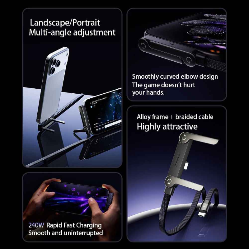 Holder360° StandCharger 1+1 GRATIS: 90-Graders Armbåge Snabb Laddning Ställ Laddare