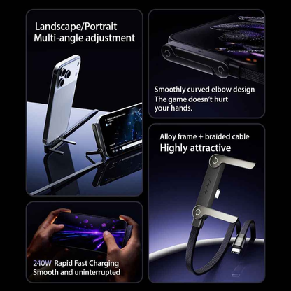 Holder360° StandCharger 1+1 GRATIS: 90-Graders Armbåge Snabb Laddning Ställ Laddare