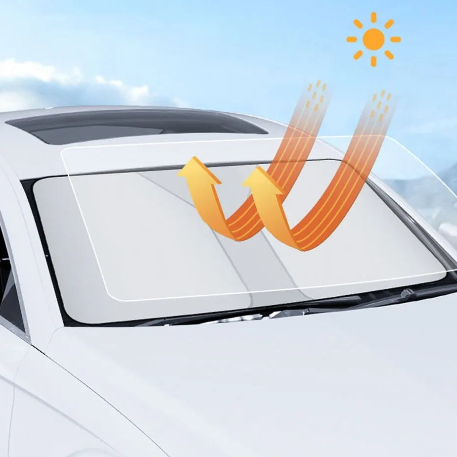 CarSunshade 1+1 GRATIS - Hopfällbar Solskydd Bil Sol Visir Värmeskydd Skydd Överdrag