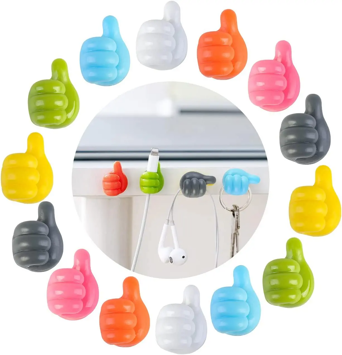 GlideHold® StickyGrips 1+1 GRATIS: Mångsidig Kabelhantering Vägg Organiserare Sticky Grips