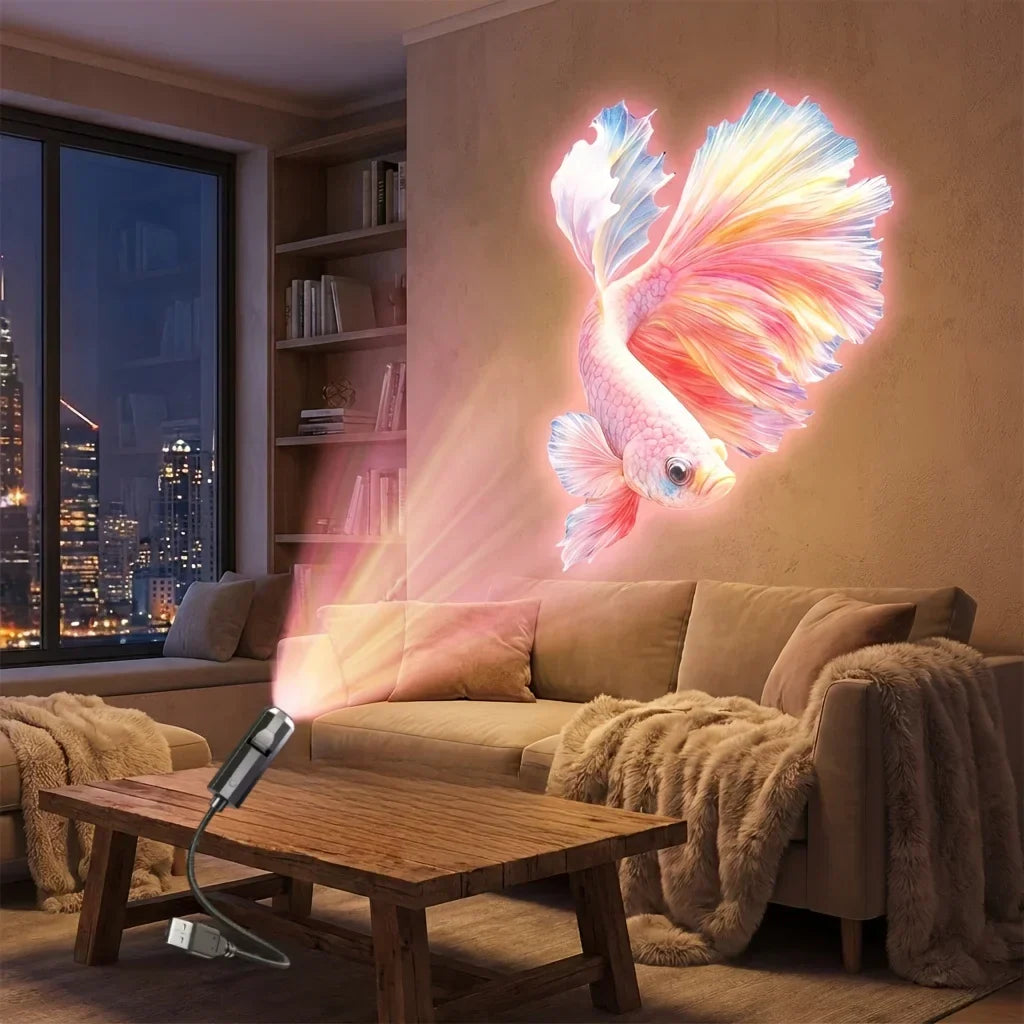 Ledsen™ ProjectorLamp 1+1 GRATIS: Marin Liv Djur Kompakt Projektor Mini Nattlampa