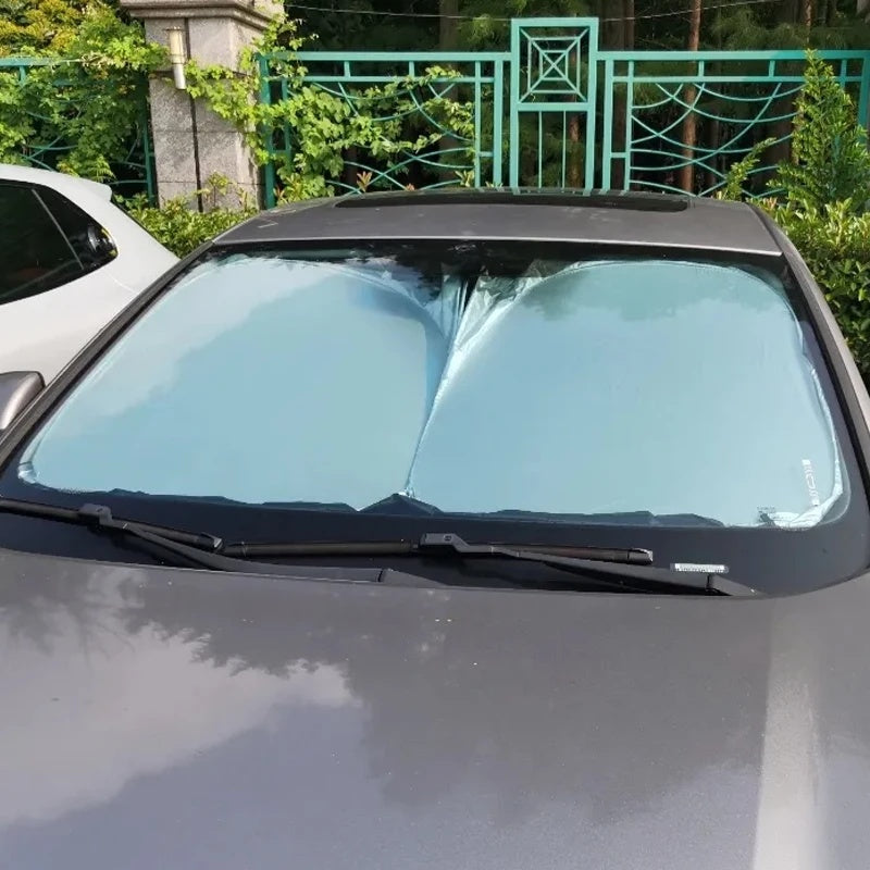 CarSunshade 1+1 GRATIS - Hopfällbar Solskydd Bil Sol Visir Värmeskydd Skydd Överdrag