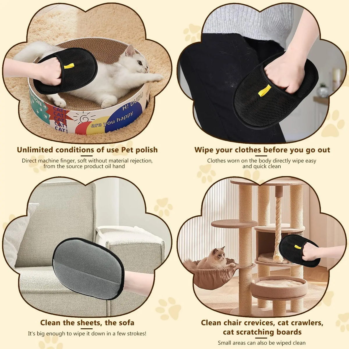 DogCatFri™ CleaningGloves 1+1 GRATIS: Elektrostatisk Djurhårborttagare Handskar