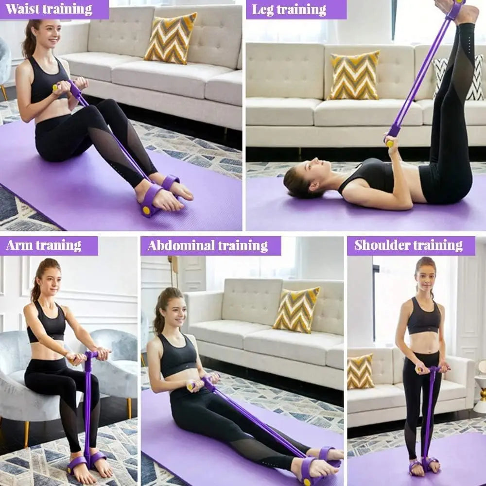 BandTrainer 1+1 GRATIS: Elastisk Lättanbära Fitnesspedalbandstränare