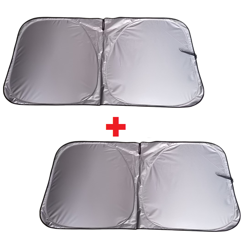 CarSunshade 1+1 GRATIS - Hopfällbar Solskydd Bil Sol Visir Värmeskydd Skydd Överdrag