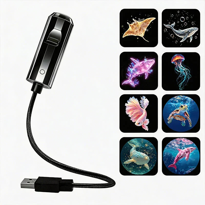 Ledsen™ ProjectorLamp 1+1 GRATIS: Marin Liv Djur Kompakt Projektor Mini Nattlampa